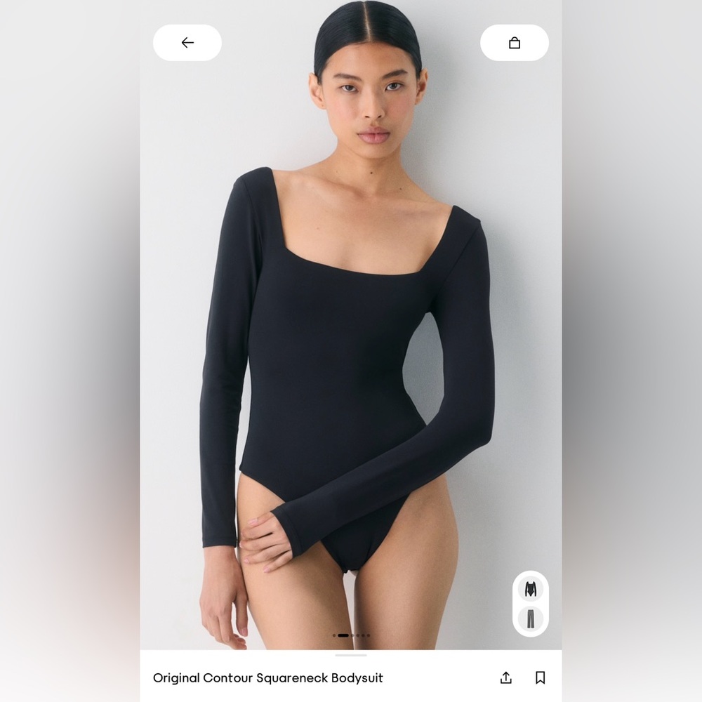 Aritzia Babaton Black Square Neck Bodysuit